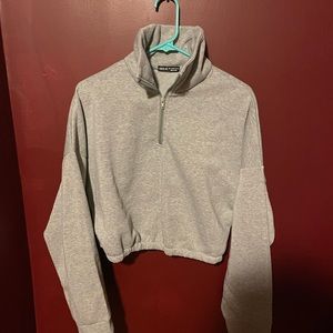 cropped 3 quarter zip